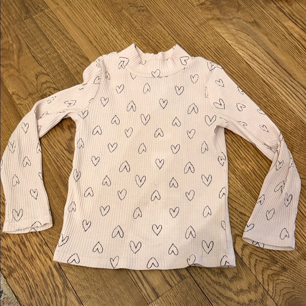 Old Navy Light Pink Heart Long Sleeve Tee